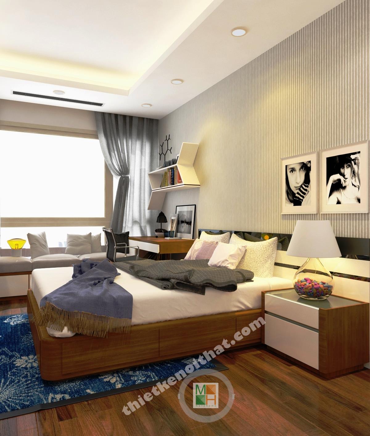 Thi công căn hộ hiện đại nhà anh Thắng tại Mandarin Garden Hòa Phát